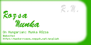 rozsa munka business card